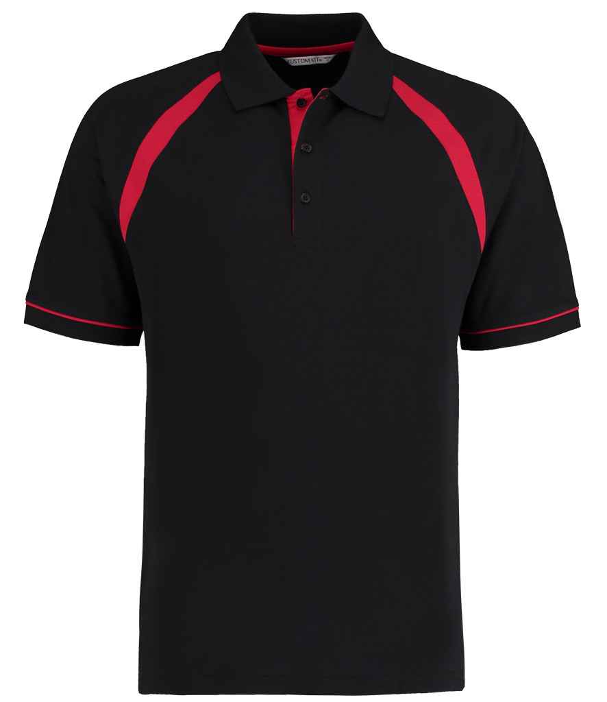 Kustom Kit K615 Black/Bright Red Front - Ready to be Embroidered and Printed by Custard Workwear - Cheap Personalised and Customised Workwear in Nottinghamshire, Derbyshire and Leicestershire