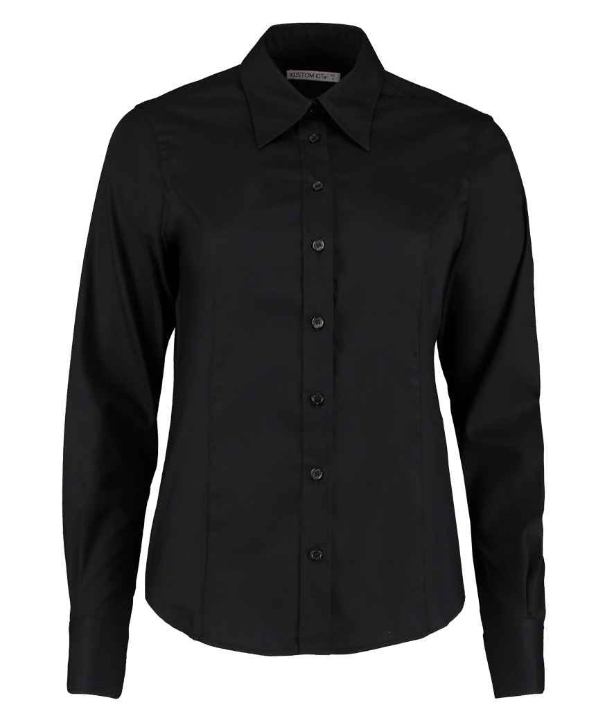 Kustom Kit K702 Black Front - Ready to be Embroidered and Printed by Custard Workwear - Cheap Personalised and Customised Workwear in Nottinghamshire, Derbyshire and Leicestershire