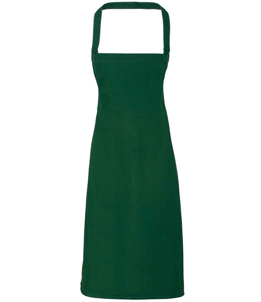 Premier PR102 Bottle Green Front - Apron Ready to be Embroidered and Printed by Custard Workwear - Cheap Personalised and Customised Workwear in Nottinghamshire, Derbyshire and Leicestershire