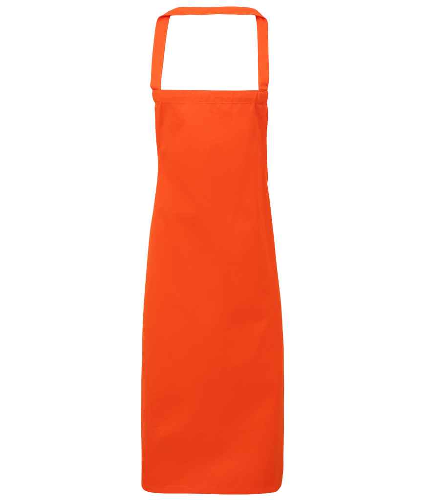 Premier PR102 Orange Front - Apron Ready to be Embroidered and Printed by Custard Workwear - Cheap Personalised and Customised Workwear in Nottinghamshire, Derbyshire and Leicestershire