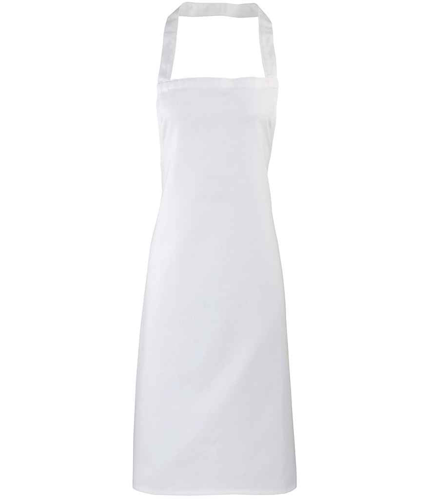 Premier PR102 White Front - Apron Ready to be Embroidered and Printed by Custard Workwear - Cheap Personalised and Customised Workwear in Nottinghamshire, Derbyshire and Leicestershire