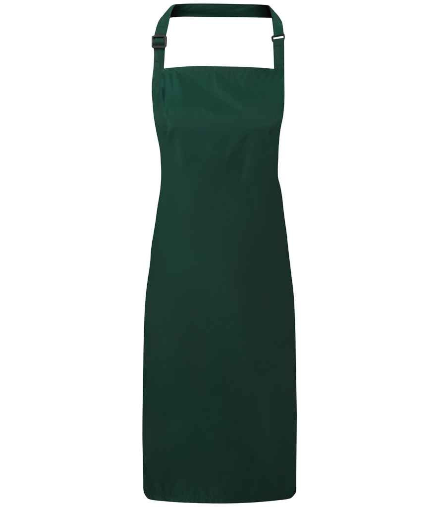 Premier PR115 Bottle Green Front - Apron Ready to be Embroidered and Printed by Custard Workwear - Cheap Personalised and Customised Workwear in Nottinghamshire, Derbyshire and Leicestershire