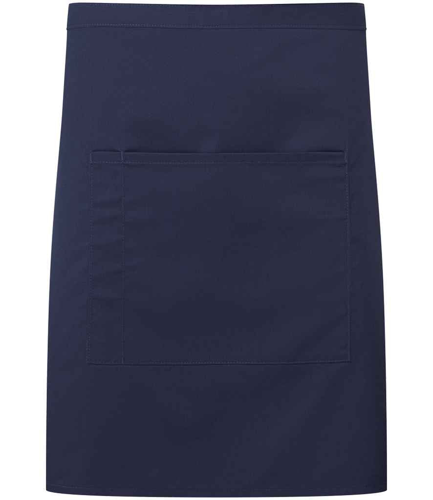 Premier PR141 Navy Front - Apron Ready to be Embroidered and Printed by Custard Workwear - Cheap Personalised and Customised Workwear in Nottinghamshire, Derbyshire and Leicestershire