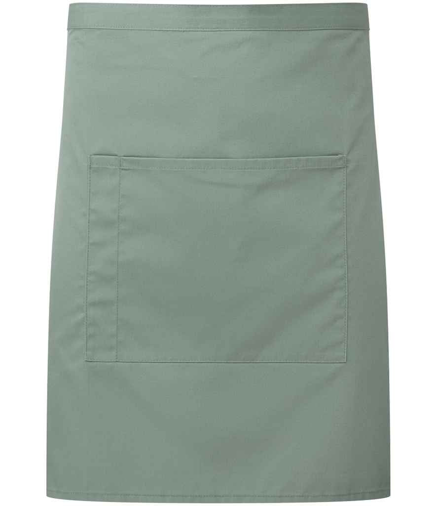 Premier PR141 Sage Front - Apron Ready to be Embroidered and Printed by Custard Workwear - Cheap Personalised and Customised Workwear in Nottinghamshire, Derbyshire and Leicestershire