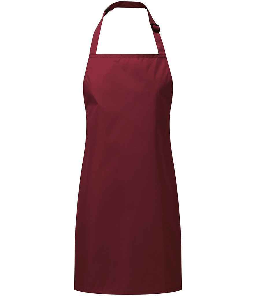 Premier PR145 Burgundy Front - Apron Ready to be Embroidered and Printed by Custard Workwear - Cheap Personalised and Customised Workwear in Nottinghamshire, Derbyshire and Leicestershire
