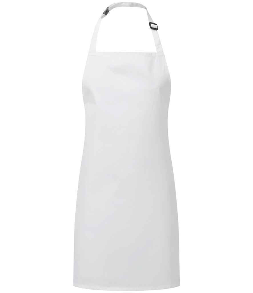 Premier PR145 White Front - Apron Ready to be Embroidered and Printed by Custard Workwear - Cheap Personalised and Customised Workwear in Nottinghamshire, Derbyshire and Leicestershire