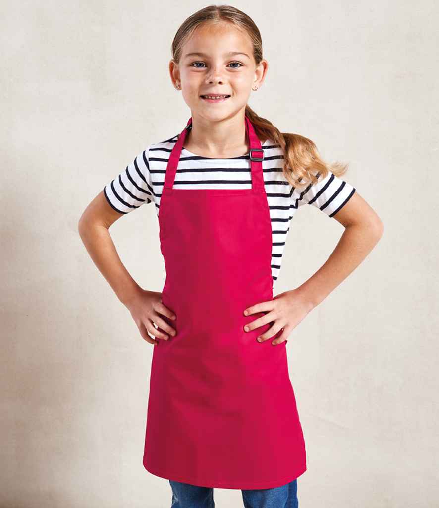 Premier PR149 Hot Pink Model - Apron Ready to be Embroidered and Printed by Custard Workwear - Cheap Personalised and Customised Workwear in Nottinghamshire, Derbyshire and Leicestershire