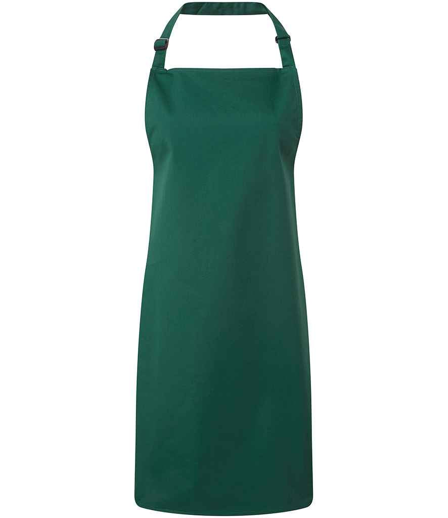 Premier PR150 Bottle Green Front - Apron Ready to be Embroidered and Printed by Custard Workwear - Cheap Personalised and Customised Workwear in Nottinghamshire, Derbyshire and Leicestershire
