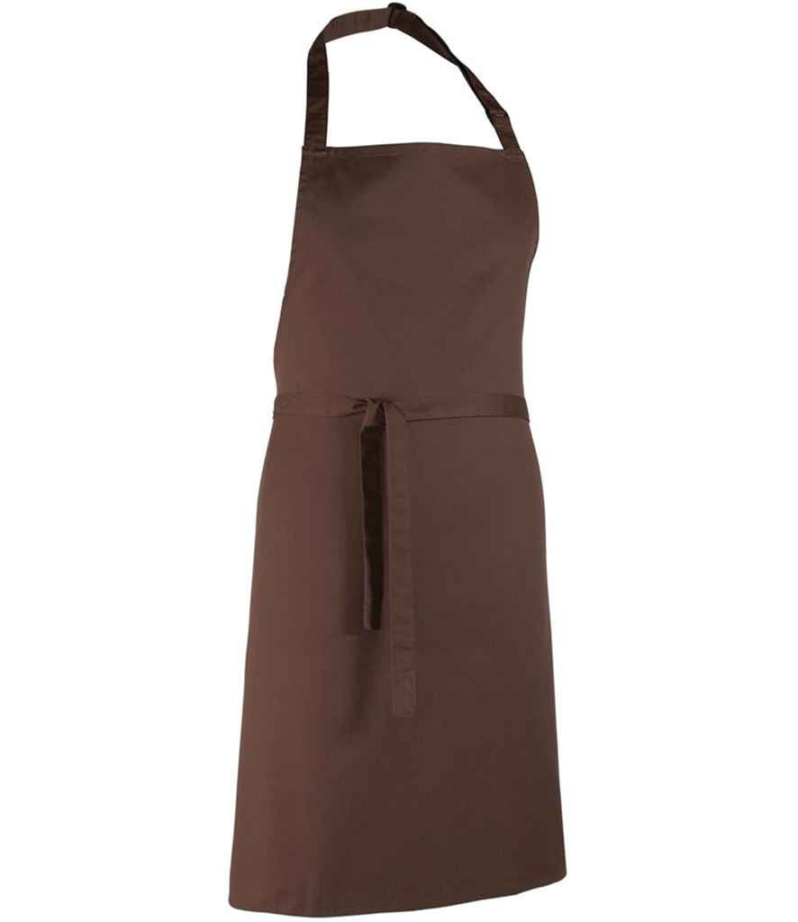 Premier PR150 Brown Front - Apron Ready to be Embroidered and Printed by Custard Workwear - Cheap Personalised and Customised Workwear in Nottinghamshire, Derbyshire and Leicestershire