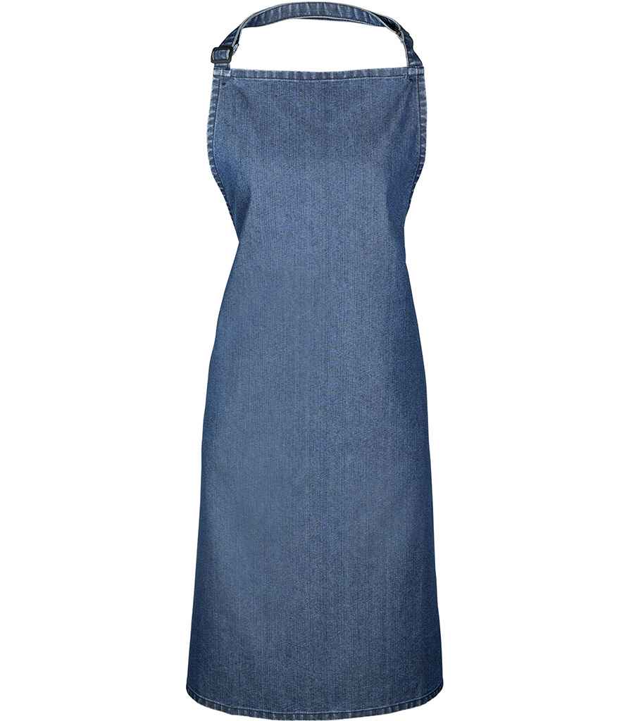 Premier PR150 Indigo Denim Front - Apron Ready to be Embroidered and Printed by Custard Workwear - Cheap Personalised and Customised Workwear in Nottinghamshire, Derbyshire and Leicestershire