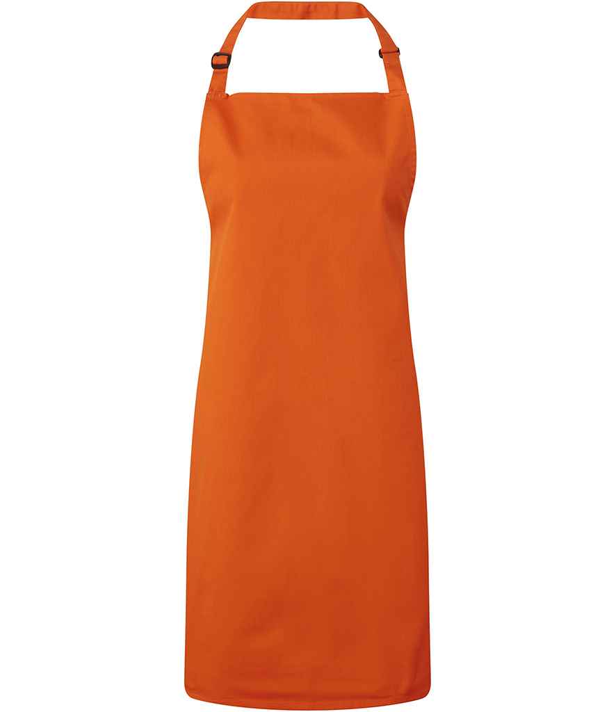 Premier PR150 Orange Front - Apron Ready to be Embroidered and Printed by Custard Workwear - Cheap Personalised and Customised Workwear in Nottinghamshire, Derbyshire and Leicestershire