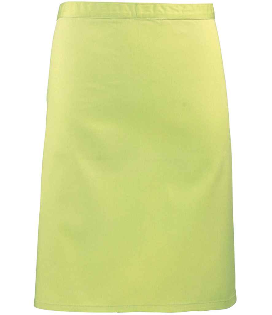 Premier PR151 Lime Green Front - Apron Ready to be Embroidered and Printed by Custard Workwear - Cheap Personalised and Customised Workwear in Nottinghamshire, Derbyshire and Leicestershire
