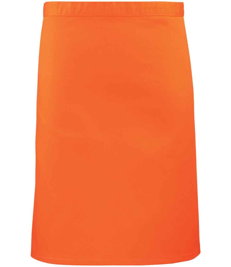 Premier PR151 Orange Front - Apron Ready to be Embroidered and Printed by Custard Workwear - Cheap Personalised and Customised Workwear in Nottinghamshire, Derbyshire and Leicestershire