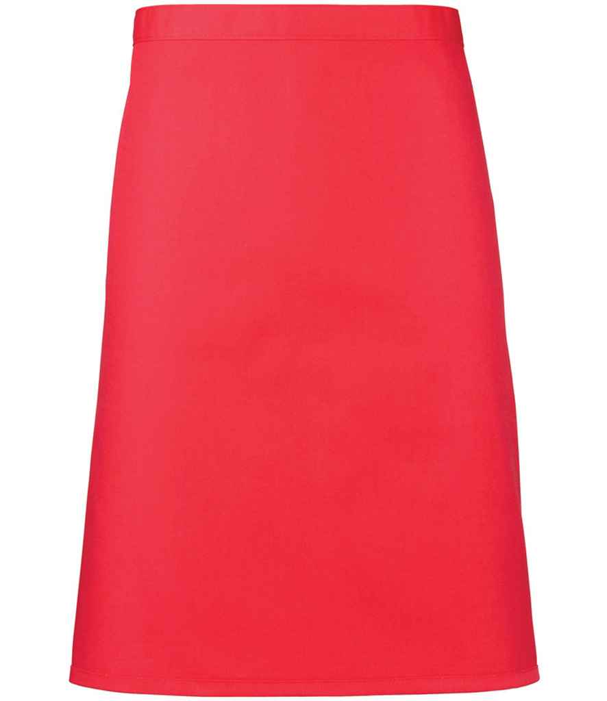 Premier PR151 Strawberry Red Front - Apron Ready to be Embroidered and Printed by Custard Workwear - Cheap Personalised and Customised Workwear in Nottinghamshire, Derbyshire and Leicestershire