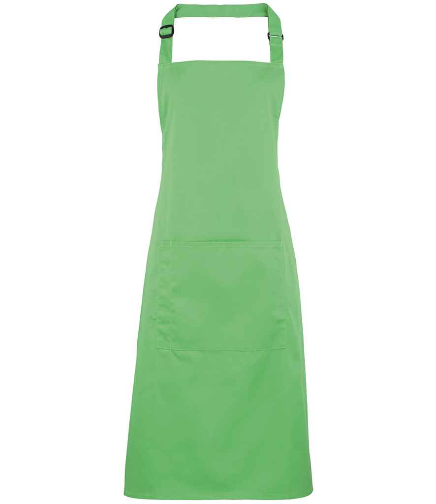Premier PR154 Apple Green Front - Apron Ready to be Embroidered and Printed by Custard Workwear - Cheap Personalised and Customised Workwear in Nottinghamshire, Derbyshire and Leicestershire