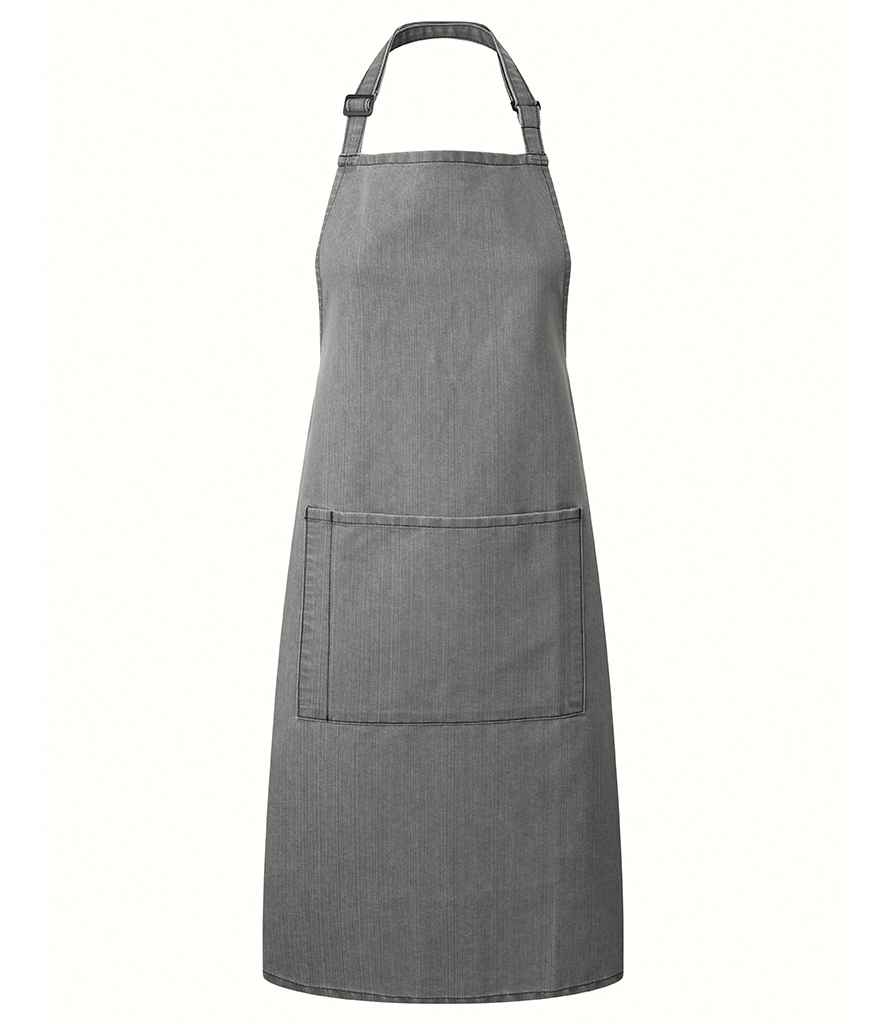 Premier PR154 Grey Denim Front - Apron Ready to be Embroidered and Printed by Custard Workwear - Cheap Personalised and Customised Workwear in Nottinghamshire, Derbyshire and Leicestershire