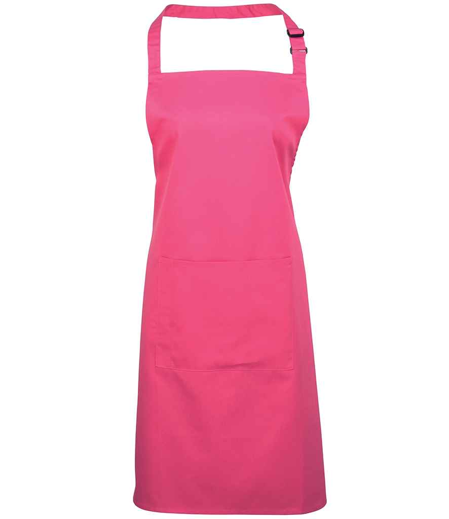 Premier PR154 Hot Pink Front - Apron Ready to be Embroidered and Printed by Custard Workwear - Cheap Personalised and Customised Workwear in Nottinghamshire, Derbyshire and Leicestershire