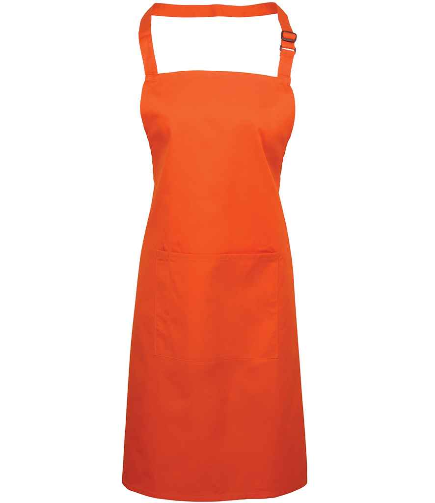 Premier PR154 Orange Front - Apron Ready to be Embroidered and Printed by Custard Workwear - Cheap Personalised and Customised Workwear in Nottinghamshire, Derbyshire and Leicestershire
