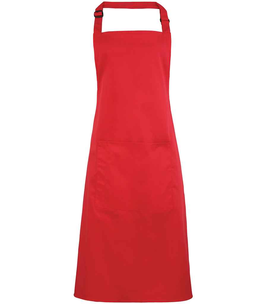 Premier PR154 Strawberry Red Front - Apron Ready to be Embroidered and Printed by Custard Workwear - Cheap Personalised and Customised Workwear in Nottinghamshire, Derbyshire and Leicestershire