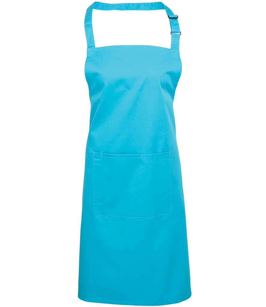 Premier PR154 Turquoise Blue Front - Apron Ready to be Embroidered and Printed by Custard Workwear - Cheap Personalised and Customised Workwear in Nottinghamshire, Derbyshire and Leicestershire