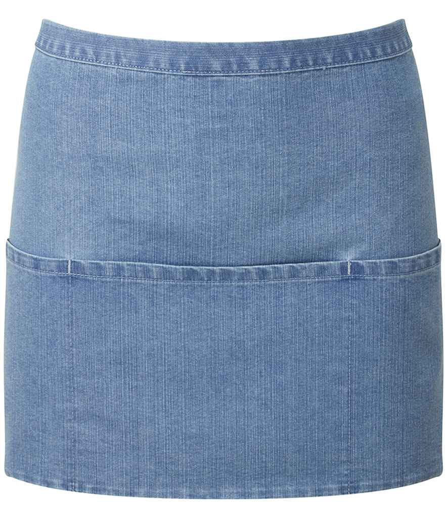 Premier PR155 Blue Denim Front - Apron Ready to be Embroidered and Printed by Custard Workwear - Cheap Personalised and Customised Workwear in Nottinghamshire, Derbyshire and Leicestershire