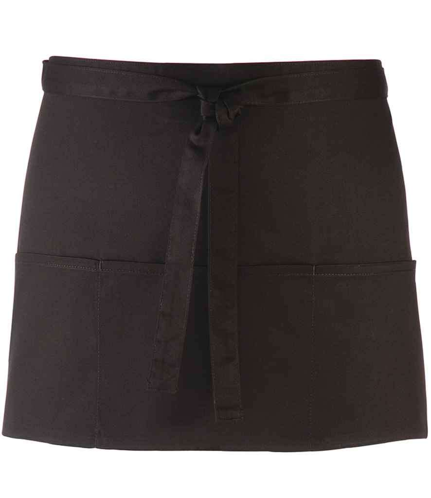 Premier PR155 Black Front - Apron Ready to be Embroidered and Printed by Custard Workwear - Cheap Personalised and Customised Workwear in Nottinghamshire, Derbyshire and Leicestershire