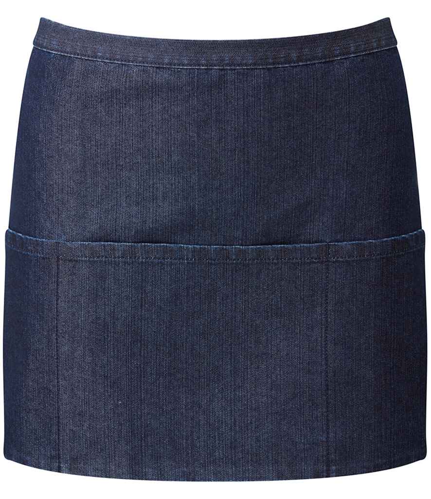 Premier PR155 Indigo Denim Front - Apron Ready to be Embroidered and Printed by Custard Workwear - Cheap Personalised and Customised Workwear in Nottinghamshire, Derbyshire and Leicestershire