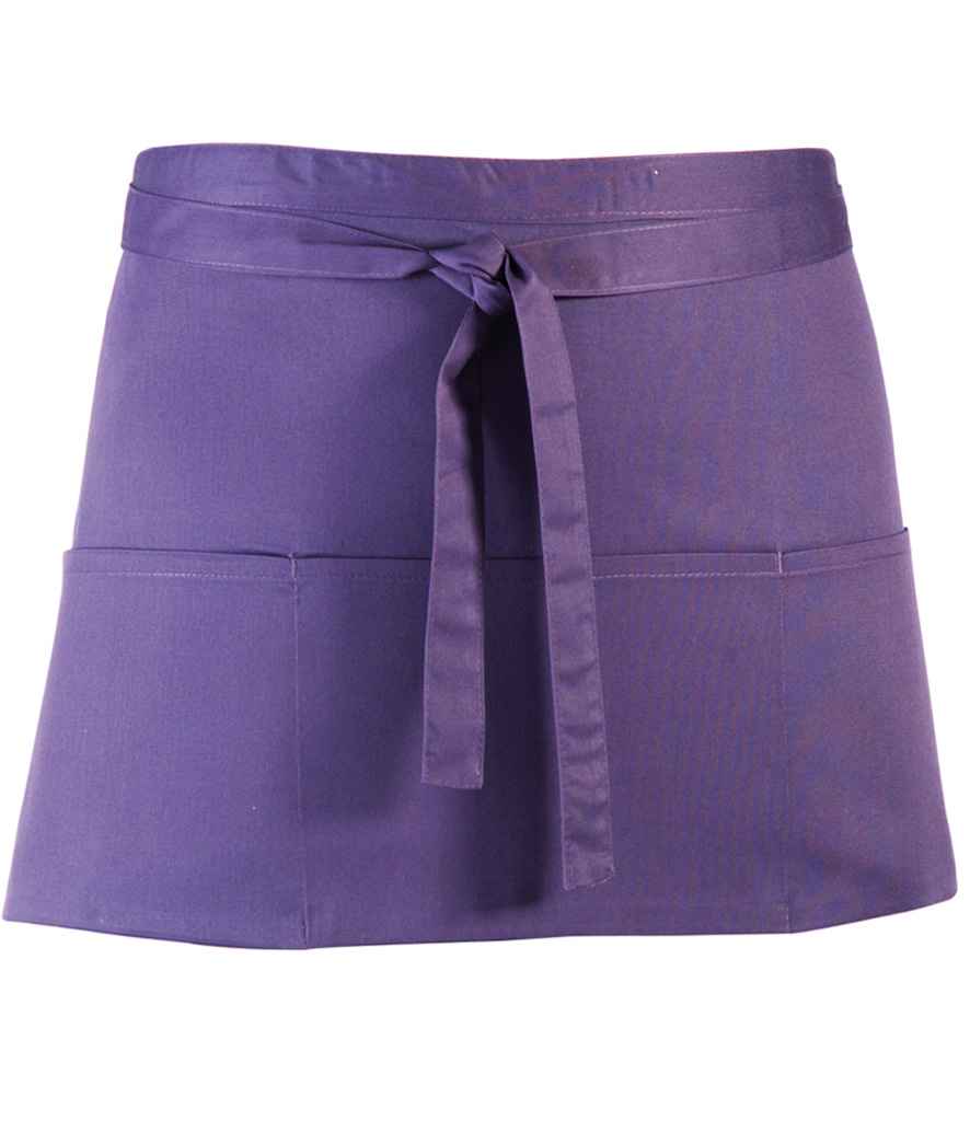 Premier PR155 Purple Front - Apron Ready to be Embroidered and Printed by Custard Workwear - Cheap Personalised and Customised Workwear in Nottinghamshire, Derbyshire and Leicestershire