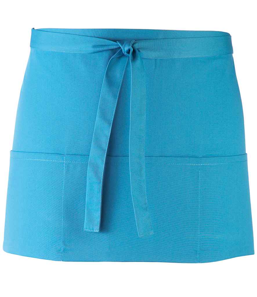 Premier PR155 Turquoise Blue Front - Apron Ready to be Embroidered and Printed by Custard Workwear - Cheap Personalised and Customised Workwear in Nottinghamshire, Derbyshire and Leicestershire