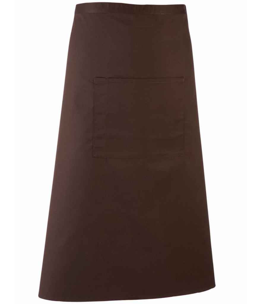 Premier PR158 Brown Front - Apron Ready to be Embroidered and Printed by Custard Workwear - Cheap Personalised and Customised Workwear in Nottinghamshire, Derbyshire and Leicestershire