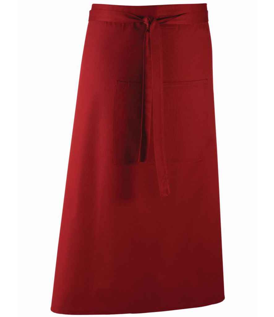 Premier PR158 Burgundy Front - Apron Ready to be Embroidered and Printed by Custard Workwear - Cheap Personalised and Customised Workwear in Nottinghamshire, Derbyshire and Leicestershire