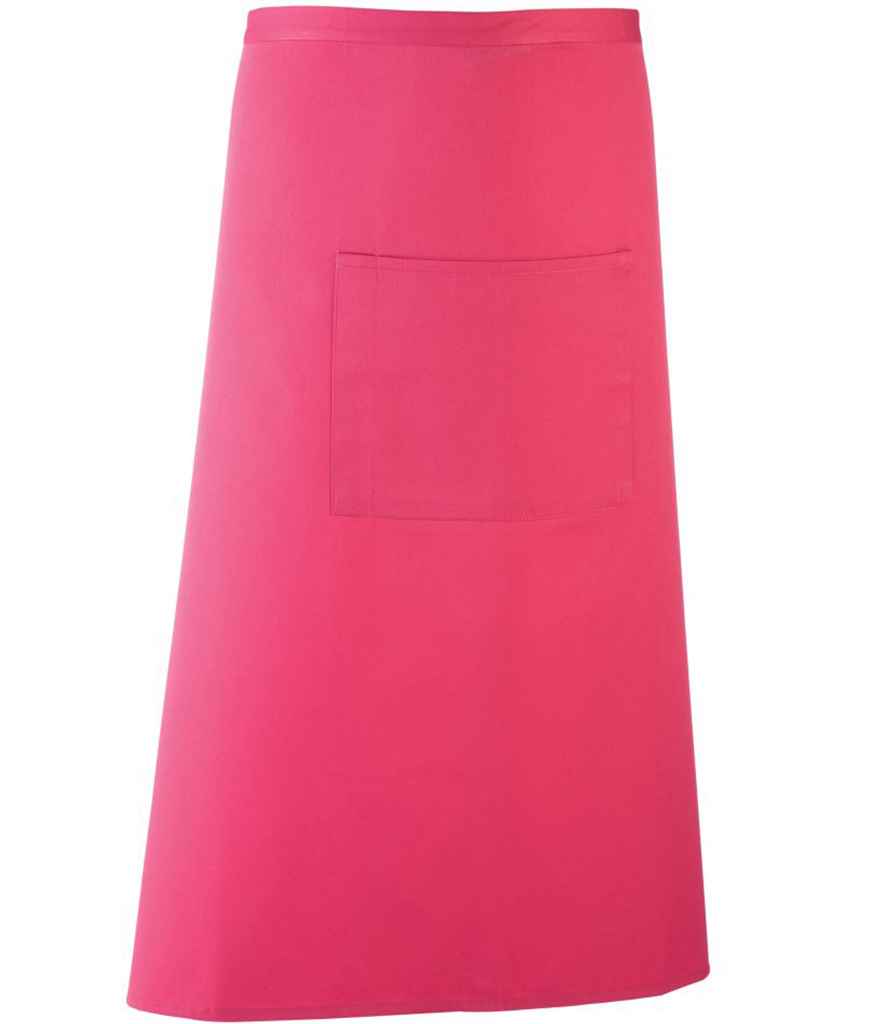Premier PR158 Hot Pink Front - Apron Ready to be Embroidered and Printed by Custard Workwear - Cheap Personalised and Customised Workwear in Nottinghamshire, Derbyshire and Leicestershire