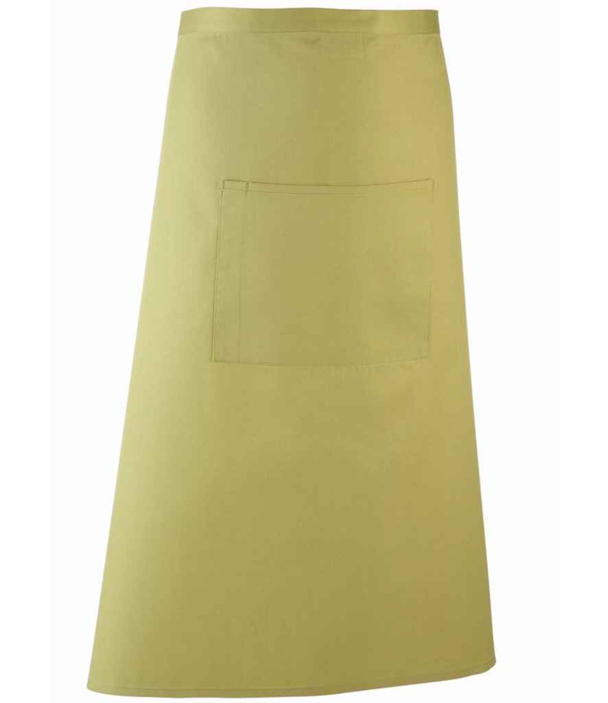 Premier PR158 Lime Green Front - Apron Ready to be Embroidered and Printed by Custard Workwear - Cheap Personalised and Customised Workwear in Nottinghamshire, Derbyshire and Leicestershire