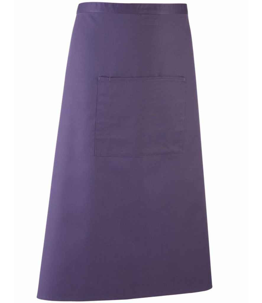 Premier PR158 Purple Front - Apron Ready to be Embroidered and Printed by Custard Workwear - Cheap Personalised and Customised Workwear in Nottinghamshire, Derbyshire and Leicestershire