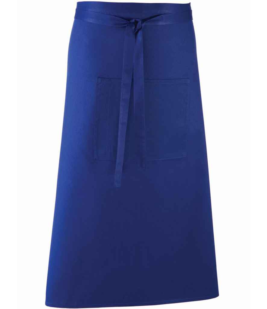 Premier PR158 Royal Blue Front - Apron Ready to be Embroidered and Printed by Custard Workwear - Cheap Personalised and Customised Workwear in Nottinghamshire, Derbyshire and Leicestershire