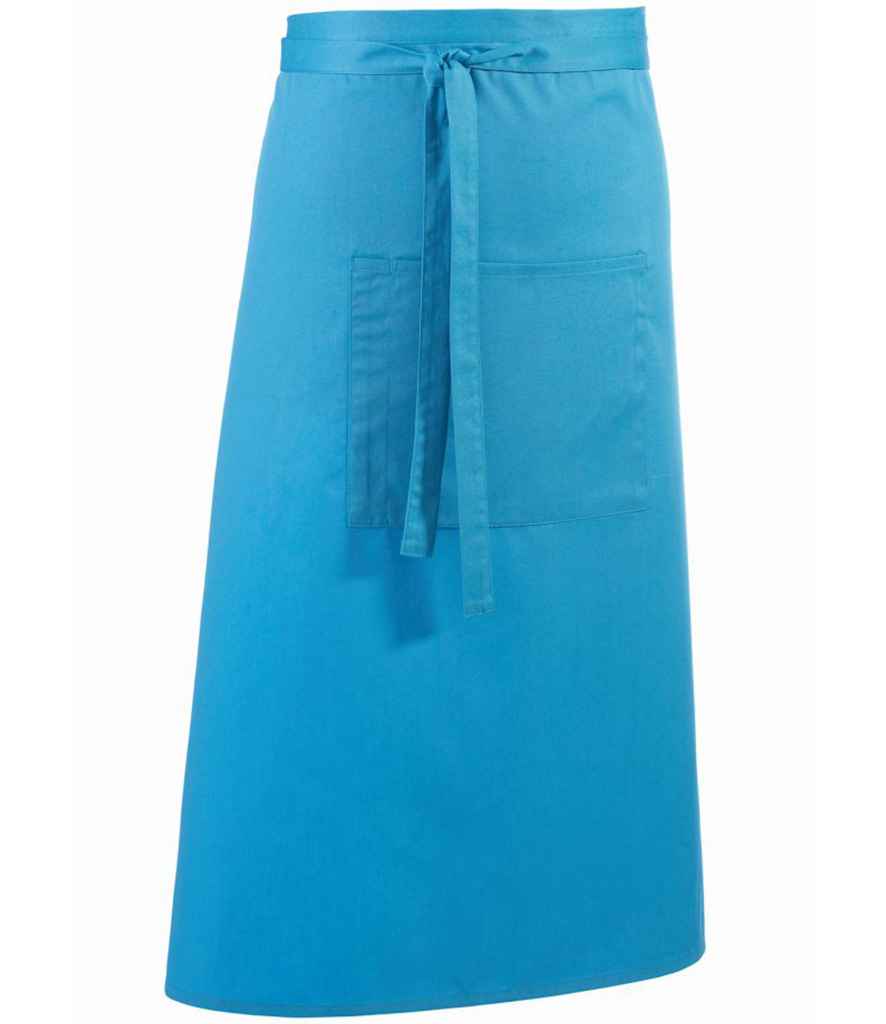 Premier PR158 Turquoise Blue Front - Apron Ready to be Embroidered and Printed by Custard Workwear - Cheap Personalised and Customised Workwear in Nottinghamshire, Derbyshire and Leicestershire