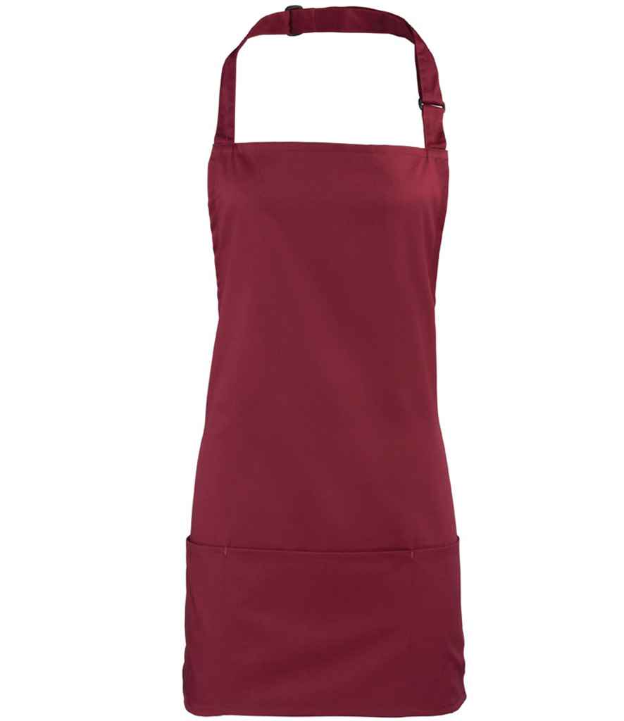 Premier PR159 Burgundy Front - Apron Ready to be Embroidered and Printed by Custard Workwear - Cheap Personalised and Customised Workwear in Nottinghamshire, Derbyshire and Leicestershire