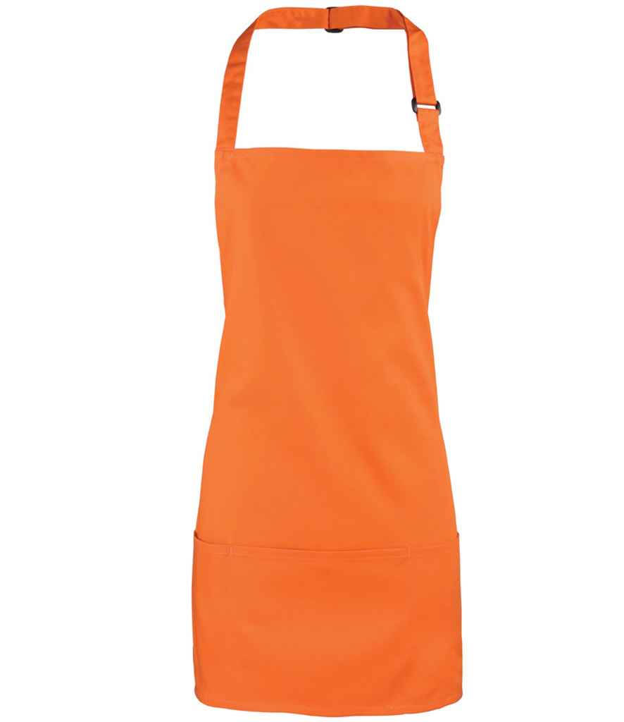 Premier PR159 Orange Front - Apron Ready to be Embroidered and Printed by Custard Workwear - Cheap Personalised and Customised Workwear in Nottinghamshire, Derbyshire and Leicestershire