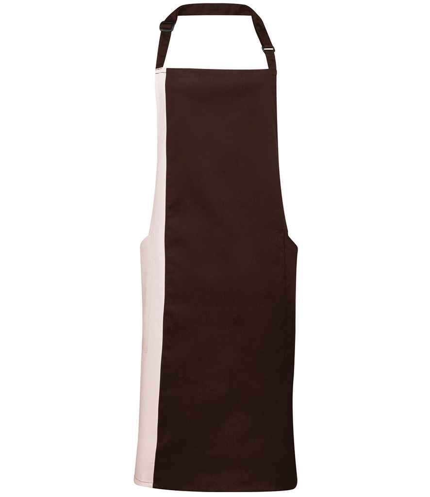Premier PR162 Brown/Natural Front - Apron Ready to be Embroidered and Printed by Custard Workwear - Cheap Personalised and Customised Workwear in Nottinghamshire, Derbyshire and Leicestershire