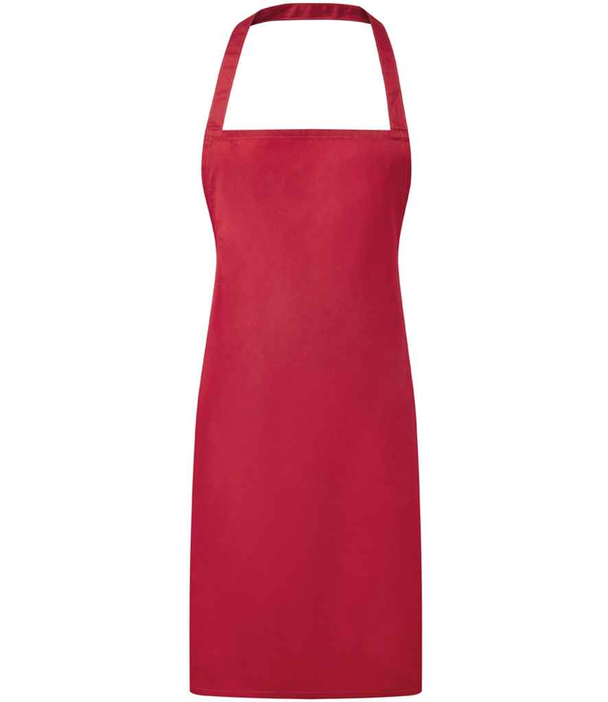 Premier PR165 Red Front - Apron Ready to be Embroidered and Printed by Custard Workwear - Cheap Personalised and Customised Workwear in Nottinghamshire, Derbyshire and Leicestershire