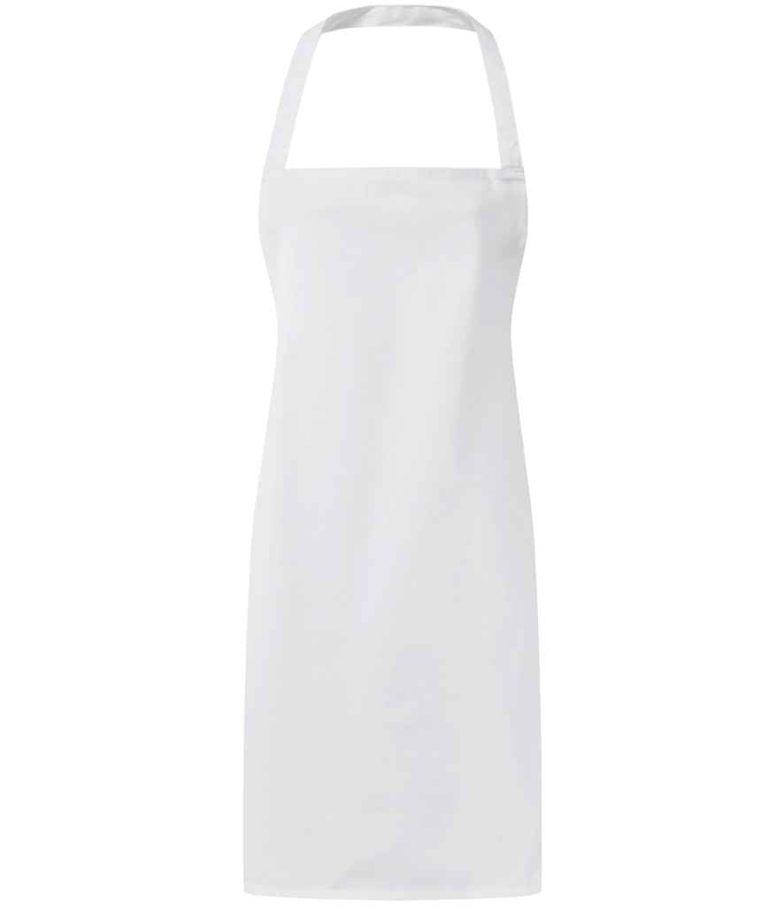 Premier PR165 White Front - Apron Ready to be Embroidered and Printed by Custard Workwear - Cheap Personalised and Customised Workwear in Nottinghamshire, Derbyshire and Leicestershire