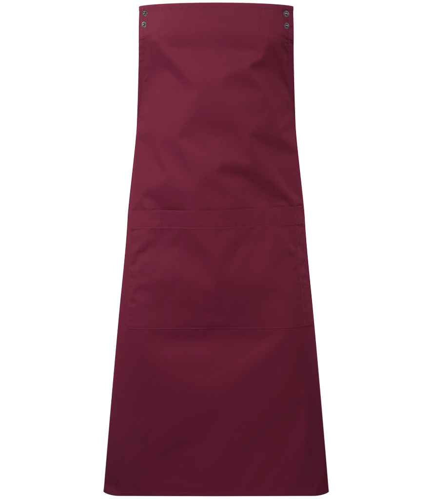 Premier PR190 Burgundy Front - Apron Ready to be Embroidered and Printed by Custard Workwear - Cheap Personalised and Customised Workwear in Nottinghamshire, Derbyshire and Leicestershire