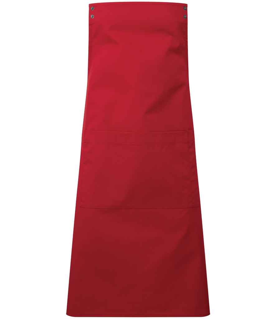 Premier PR190 Red Front - Apron Ready to be Embroidered and Printed by Custard Workwear - Cheap Personalised and Customised Workwear in Nottinghamshire, Derbyshire and Leicestershire