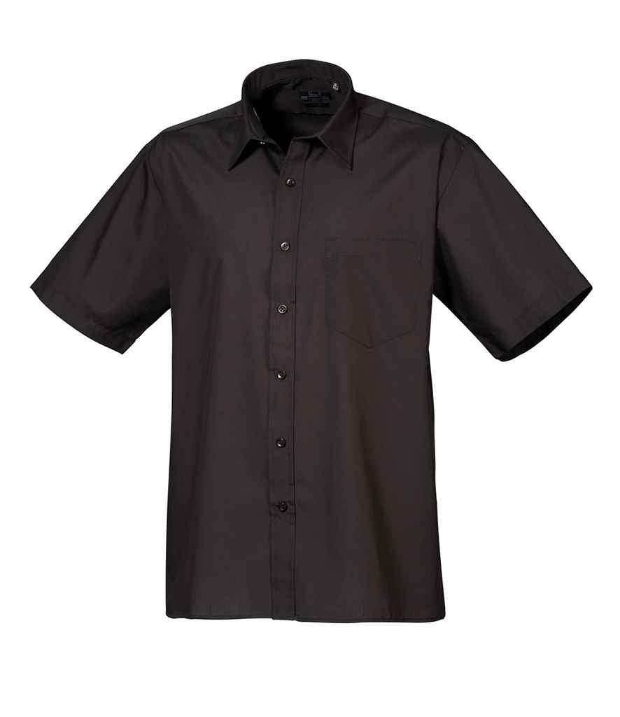 Premier PR202 Black Front - Men's Shirt Ready to be Embroidered and Printed by Custard Workwear - Cheap Personalised and Customised Workwear in Nottinghamshire, Derbyshire and Leicestershire