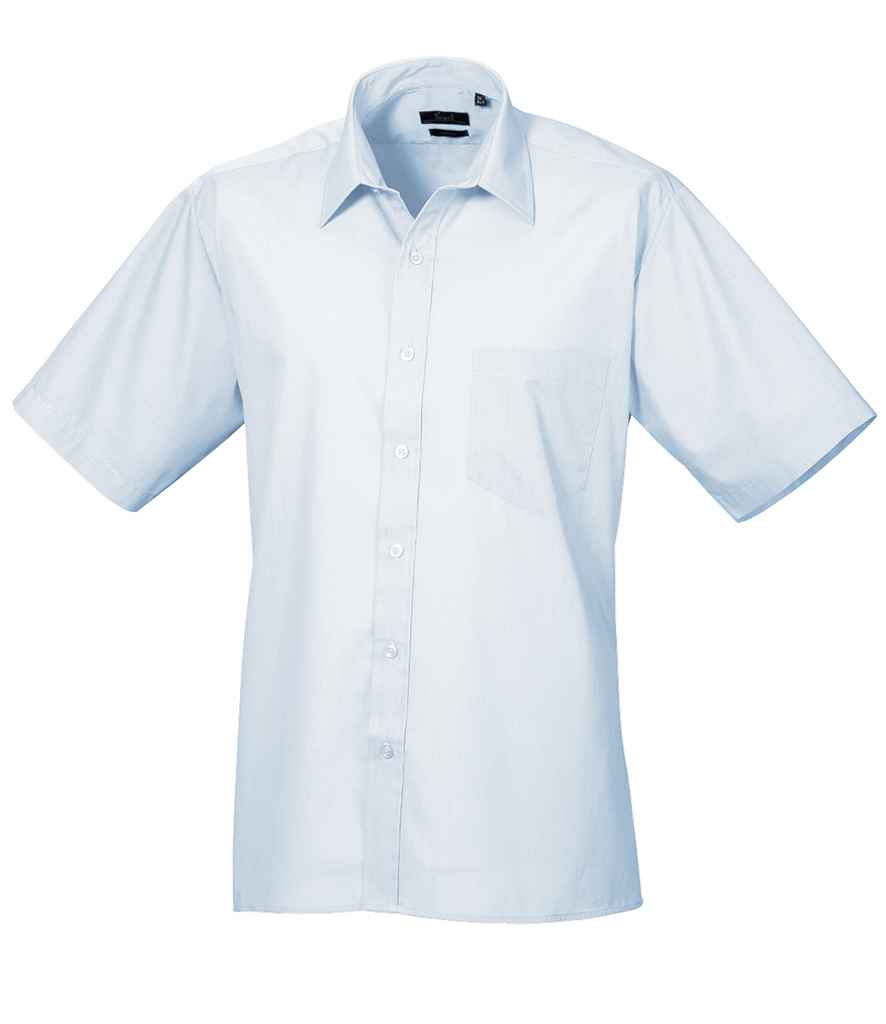 Premier PR202 Light Blue Front - Men's Shirt Ready to be Embroidered and Printed by Custard Workwear - Cheap Personalised and Customised Workwear in Nottinghamshire, Derbyshire and Leicestershire
