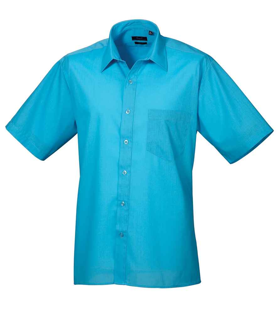 Premier PR202 Turquoise Blue Front - Men's Shirt Ready to be Embroidered and Printed by Custard Workwear - Cheap Personalised and Customised Workwear in Nottinghamshire, Derbyshire and Leicestershire