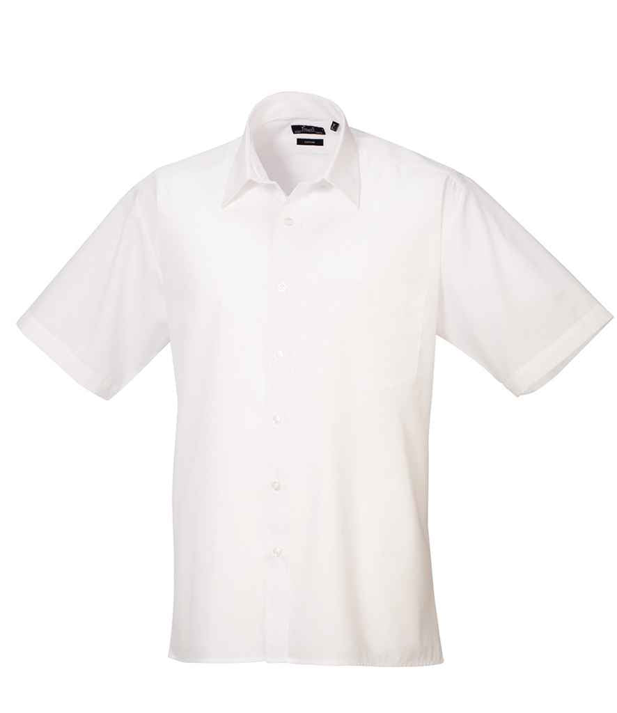 Premier PR202 White Front - Men's Shirt Ready to be Embroidered and Printed by Custard Workwear - Cheap Personalised and Customised Workwear in Nottinghamshire, Derbyshire and Leicestershire