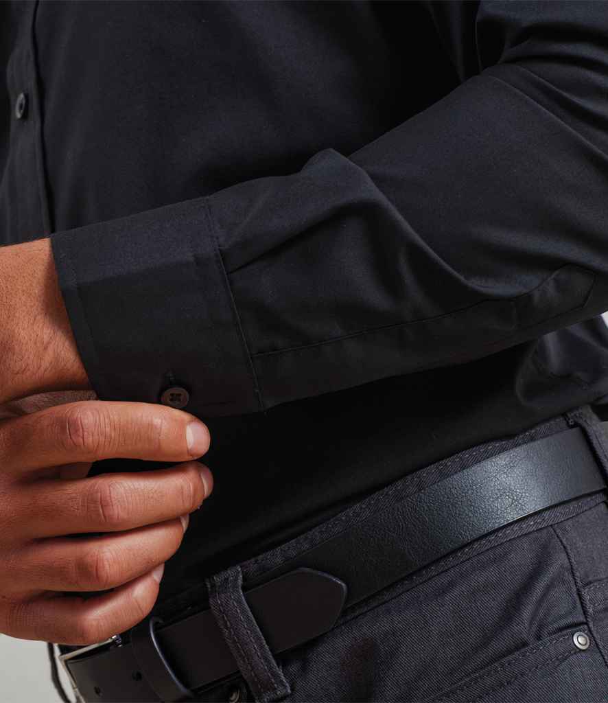 Premier PR204 Black Model - Shirt Ready to be Embroidered and Printed by Custard Workwear - Cheap Personalised and Customised Workwear in Nottinghamshire, Derbyshire and Leicestershire