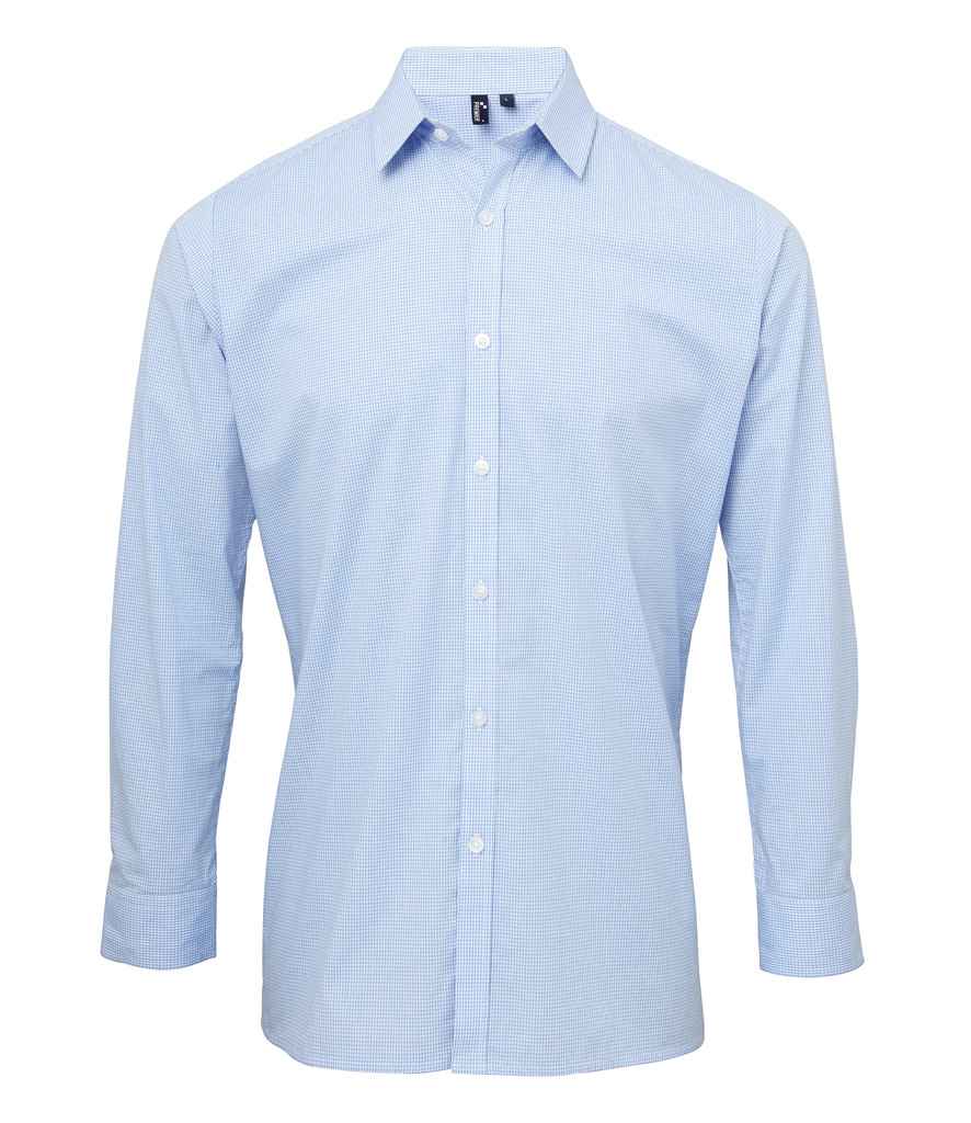 Premier PR220 Light Blue/White Front - Shirt Ready to be Embroidered and Printed by Custard Workwear - Cheap Personalised and Customised Workwear in Nottinghamshire, Derbyshire and Leicestershire