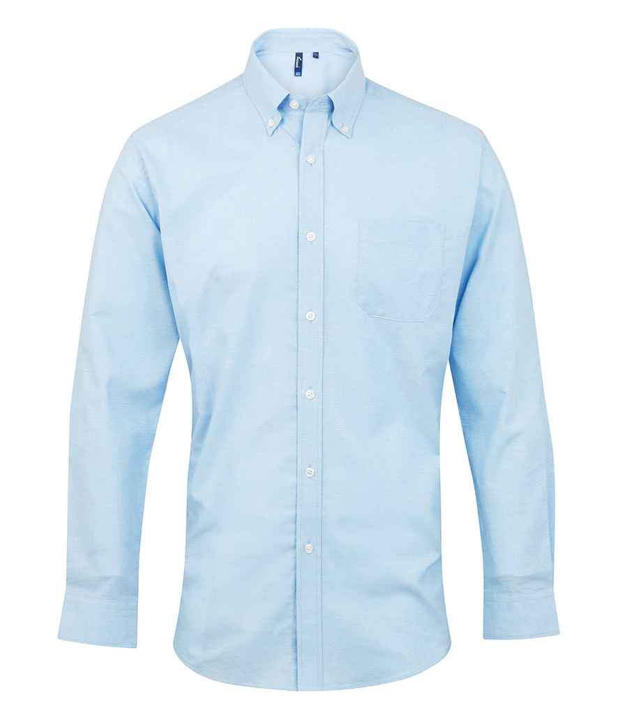 Premier PR234 Light Blue Front - Men's Shirt Ready to be Embroidered and Printed by Custard Workwear - Cheap Personalised and Customised Workwear in Nottinghamshire, Derbyshire and Leicestershire